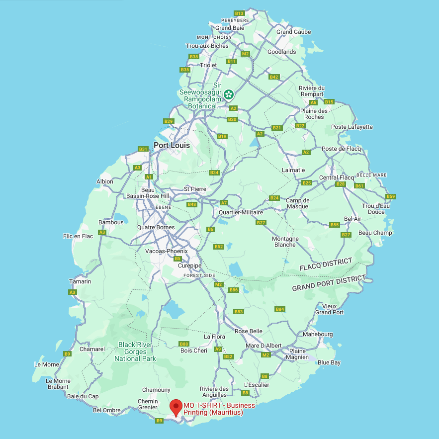 MO T-SHIRT on Mauritius map